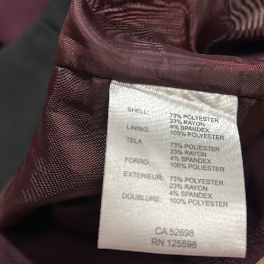 Ellen Tracy Maroon Black Waistband Skirt Size 14 - Picture 8 of 9